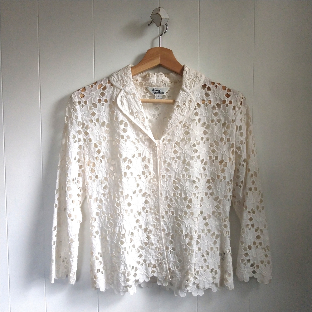 LILLY Lace Button Front Top